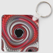 Porte-clés Fractale Abstraite de la spirale rouge (Dos)
