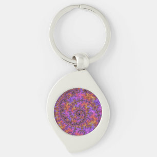 Porte-clés Fractale en spirale coloré funky tripant vibrant