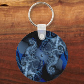 Porte-clés fractale papillon de rêve bleu (Recto)