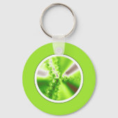 Porte-clés Fractale Vert Citron Abstrait (Recto)