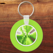 Porte-clés Fractale Vert Citron Abstrait (Recto)