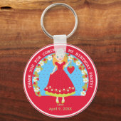 Porte-clés Fraise Fête d'anniversaire fille (Recto)