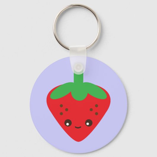 Porte-clés Fraise Kawaii (Recto)