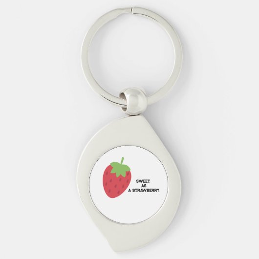 Porte-clés Fraise sucrée minimaliste (Devant)