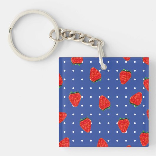 Porte-clés fraises avec points (Devant)