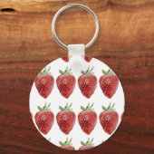 Porte-clés Fraises d'aquarelle : motif transparent (Recto)