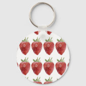 Porte-clés Fraises d'aquarelle : motif transparent (Verso)