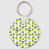 Porte-clés Fraises d'été bio néon vert (Recto)
