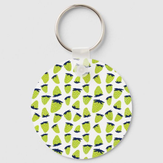 Porte-clés Fraises d'été bio néon vert (Recto)
