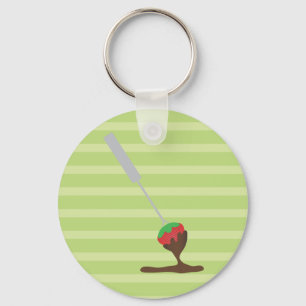 Porte-clés Fraises et fondue au chocolat
