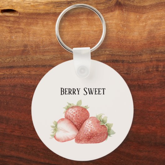 Porte-clés Fraises Sucrées aux Fruits (Recto)