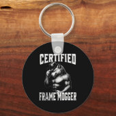 Porte-clés Frame mogging - alpha loup drôle et embarrassant (Recto)
