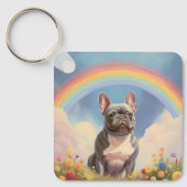 Porte-clés Français Bulldog Custom Chien Nom Rainbow Frenchie (Recto)