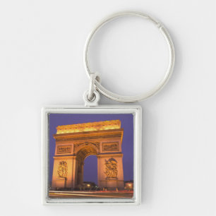Porte-clés France, Paris, Arc de Triomphe au crépuscule.