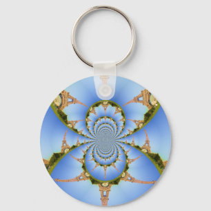 Porte-clés France Paris Tour Eiffel Kaleidoscope Bleu Beau