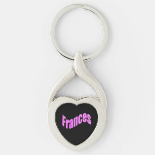 Porte-clés Frances en mosaïque rose Nom, Clavier