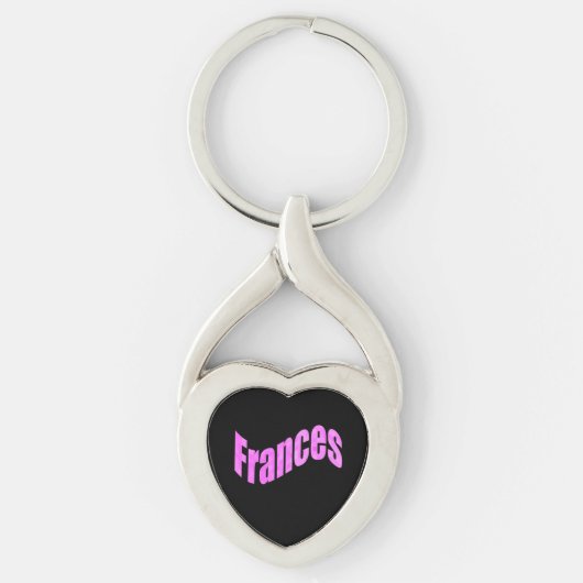 Porte-clés Frances en mosaïque rose Nom, Clavier (Devant)