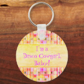 Porte-clés Frange de cow-girl disco jaune et rose (Recto)