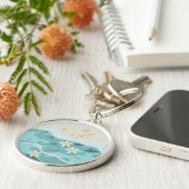 Porte-clés Frangipanis flottants sur la plage Vague Rencontre (Côté)