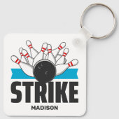 Porte-clés Frappe Bowling Nom Personnalisé (Dos)