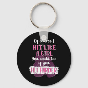 Porte-clés Frappe Comme Une Fille T Chemise Fun Kickboxing Te