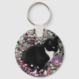 Porte-clés Frapules en Fleurs II - Tuxedo Cat