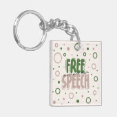 Porte-clés Free Speech Is a Human Right (Devant gauche)