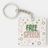 Porte-clés Free Speech Is a Human Right (Devant)