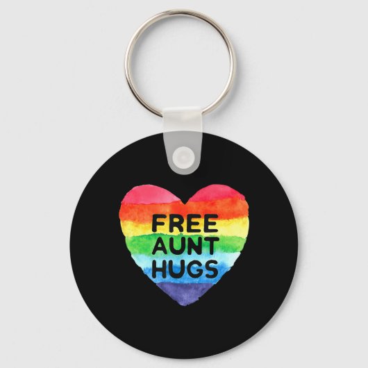 Porte-clés Free Tante Hugs LGBT Flag Fierté Mois de sensibili (Recto)