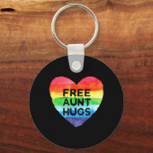 Porte-clés Free Tante Hugs LGBT Flag Fierté Mois de sensibili (Recto)