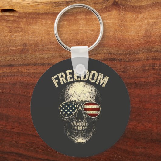 Porte-clés Freedom Patriotic Skull USA (Recto)