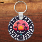 Porte-clés Freeport Bahamas Retro Sunset Souvenirs 60s (Verso)
