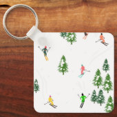 Porte-clés Freeride Skieurs alpins Ski illustration Ski (Recto)