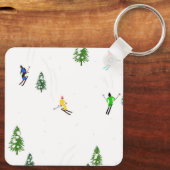 Porte-clés Freeride Skieurs alpins Ski illustration Ski (Verso)