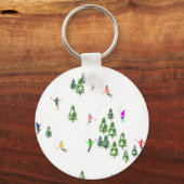 Porte-clés Freeride Skieurs alpins Ski illustration Ski (Recto)