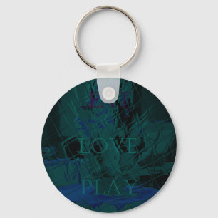 Porte-clés French Blue Love Mange Jouer Couleurs de fleurs po