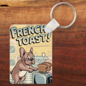 Porte-clés French Bulldog Breakfast Cartoon Art (Verso)