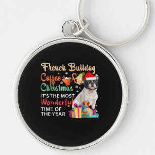 Porte-clés French Bulldog Café Noël C'est merveilleux