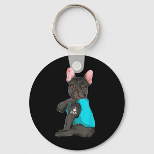 Porte-clés French Bulldog I Love Papa Tattoo Apparel, Chien P