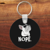 Porte-clés Frenchie Bouledogue Français Blanc  (Recto)