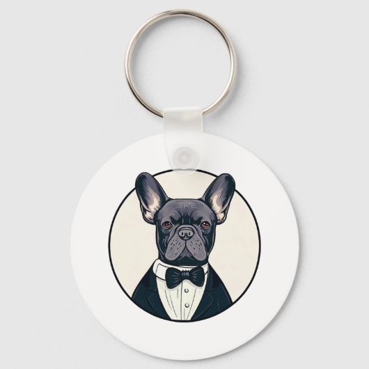Porte-clés Frenchie The Gentlemen (Recto)