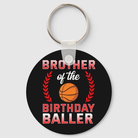 Porte-clés Frère De L'Anniversaire Garçon Bysketbyll Annivers (Recto)