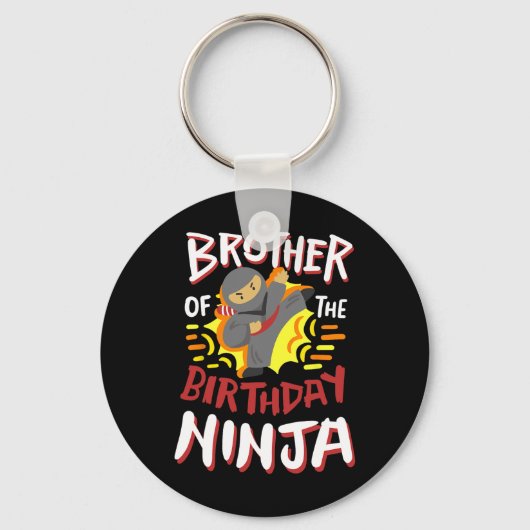 Porte-clés Frère De L'Anniversaire Ninja Karate Enfants Anniv (Recto)