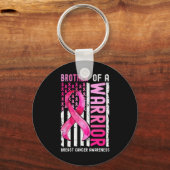 Porte-clés Frère D'Un Guerrier Cancer Du Sein Usa (Recto)
