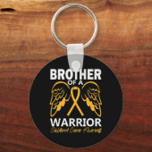Porte-clés Frère d'un guerrier Sensibilisation au cancer chez (Recto)