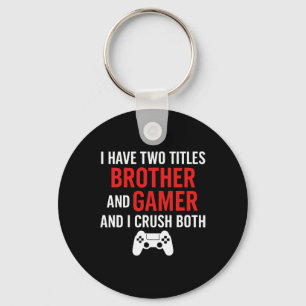 Porte-clés Frère et joueur - Amateur de jeux PC Console de je