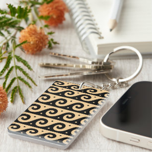 Porte-clés Fret grec, Motif d'onde méditerranéen, Brown