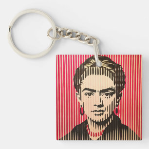 Porte-clés Frida Kahlo dans le style d'illusion optique BAUHA