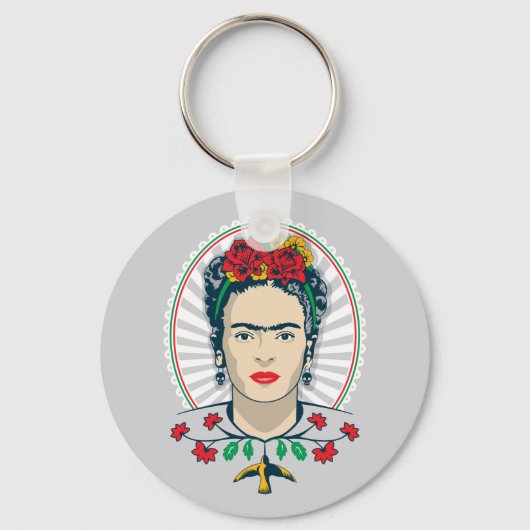 Porte-clés Frida Kahlo | Floral Vintage (Recto)