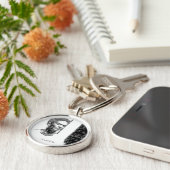 Porte-clés Frida Kahlo Portrait noir et blanc (Côté)